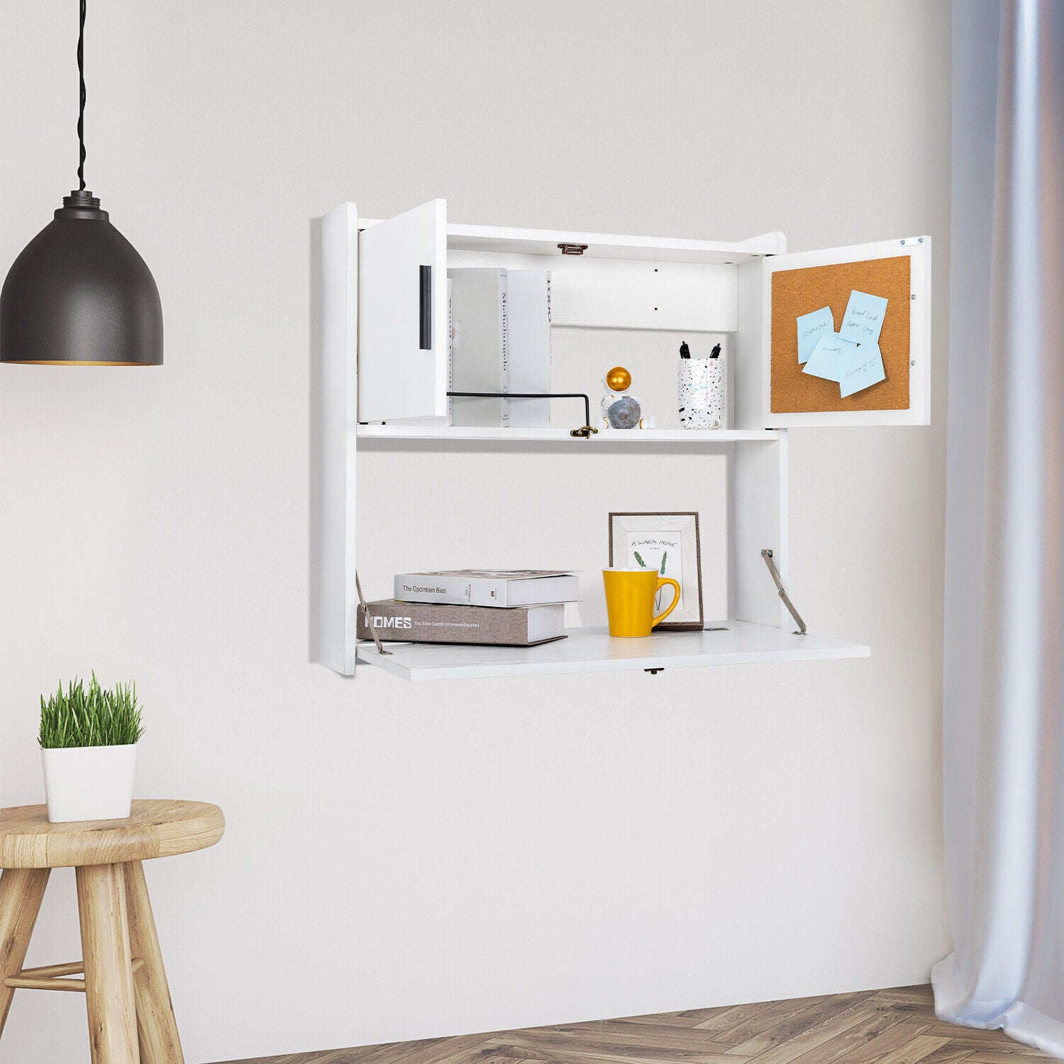 Semple Floating Desk - White
