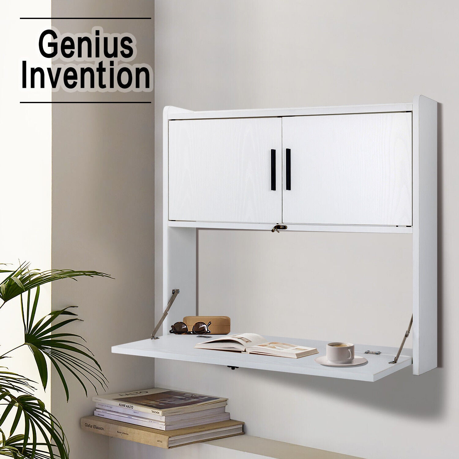 Semple Floating Desk - White