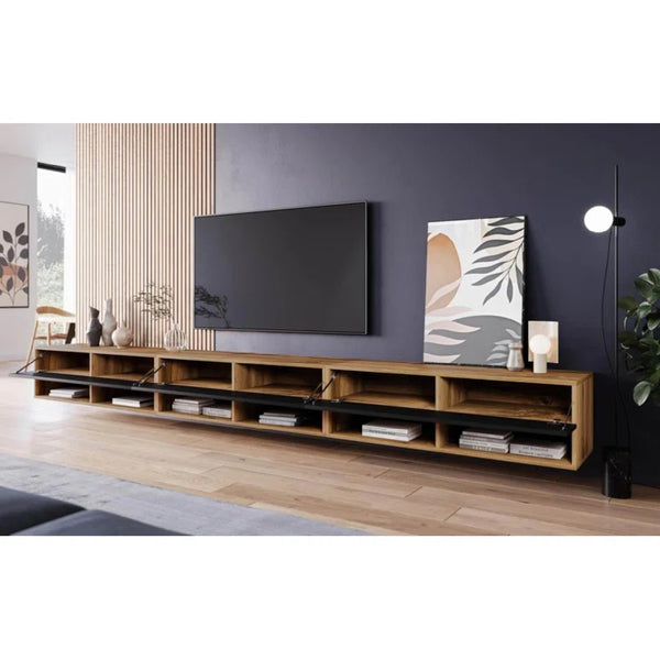 Cole Floating TV Unit for TVs up to 88" Wotan/Black Floating TV