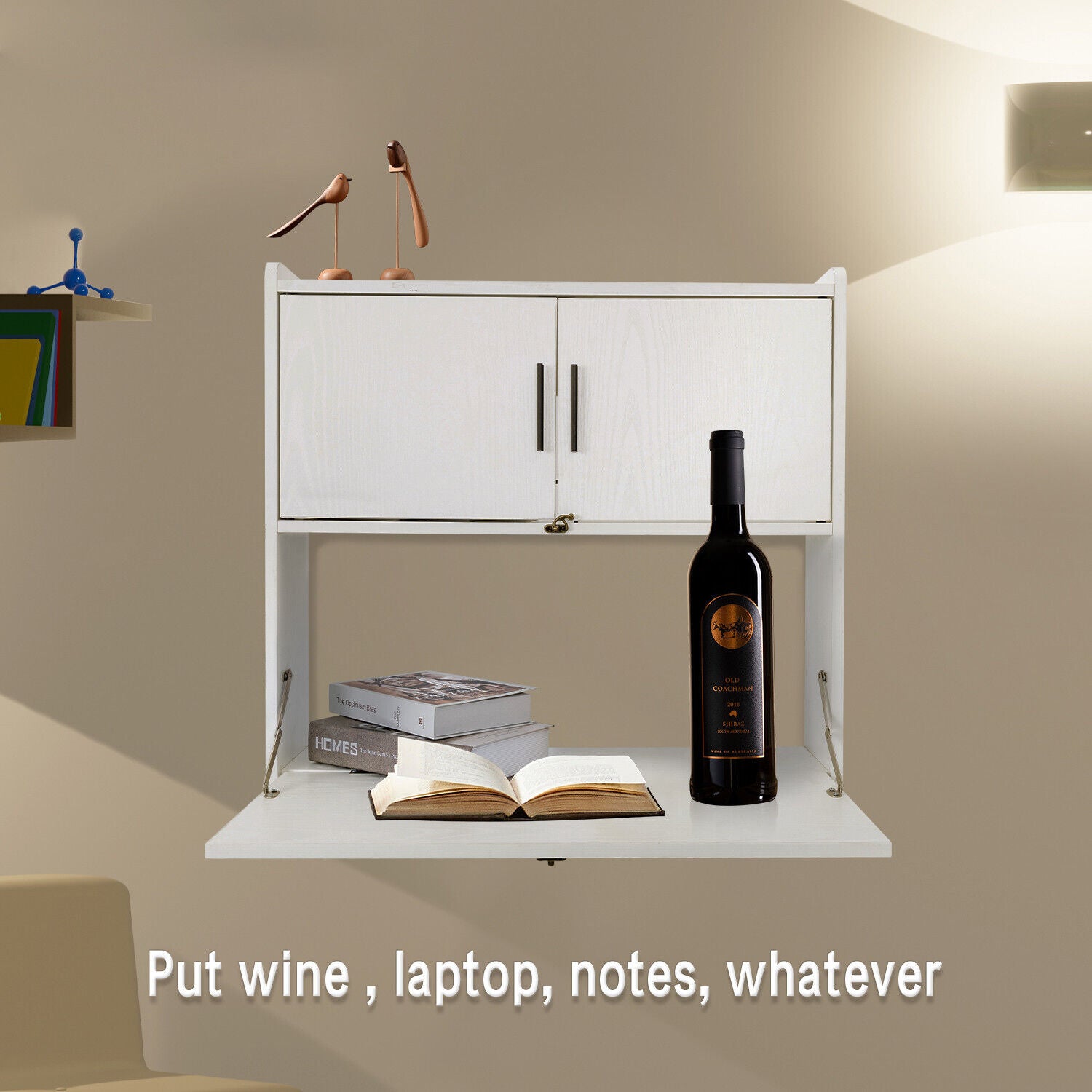 Semple Floating Desk - White