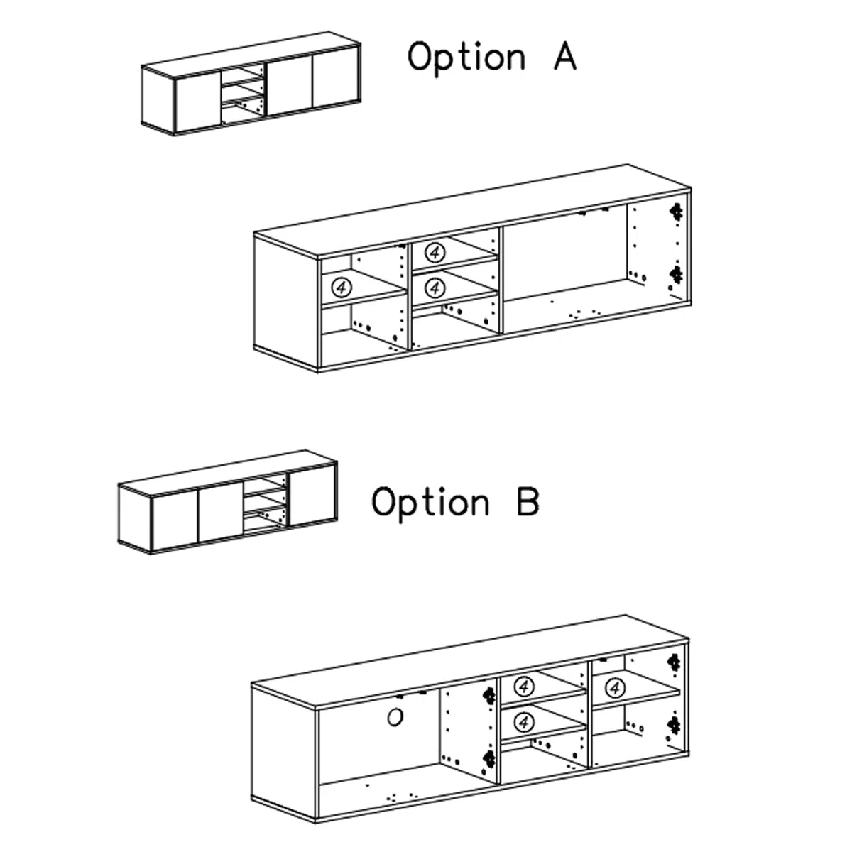 Aranza Minimalist TV Stand for TVs up to 65'' - Black/Artisan Oak