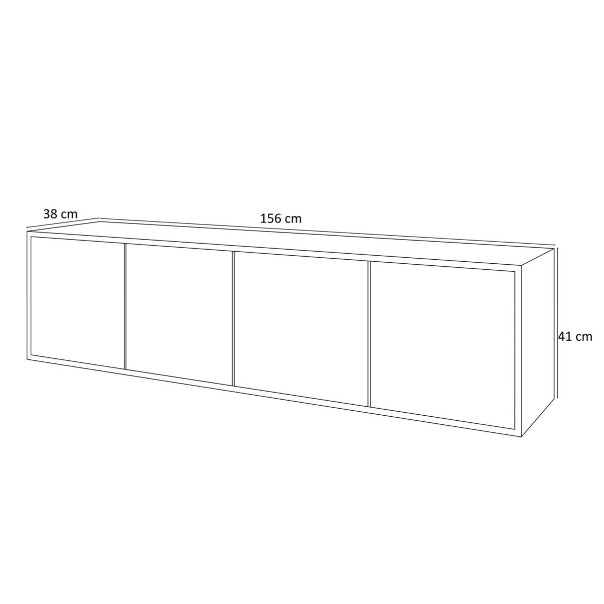 Aranza Minimalist TV Stand for TVs up to 65'' - Black/Artisan Oak