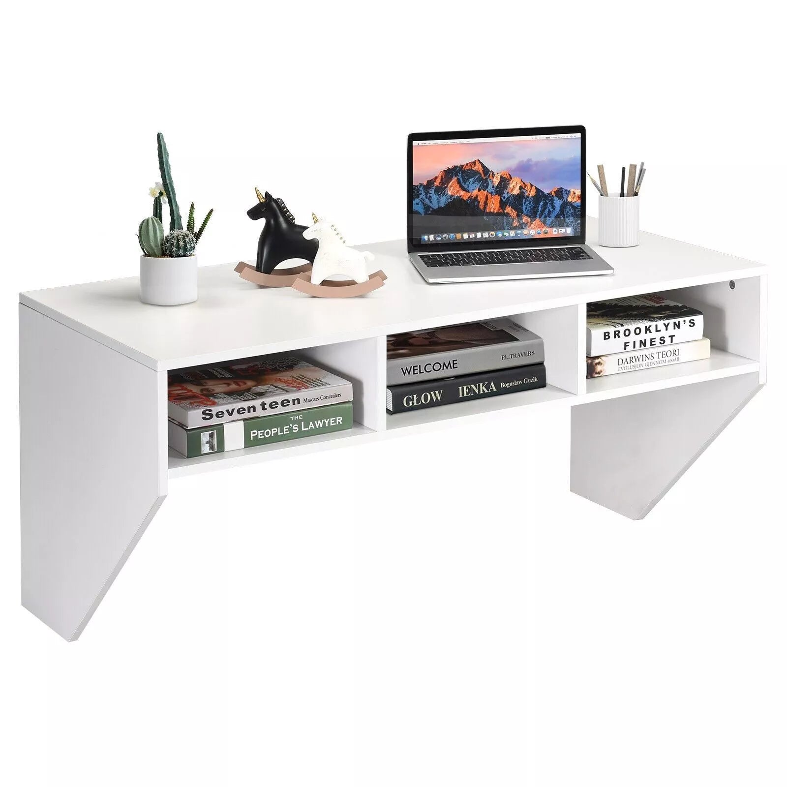 Medina Floating Computer Desk - White