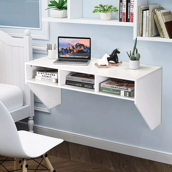 Medina Floating Desk White Floating TV Units Floating TV Units