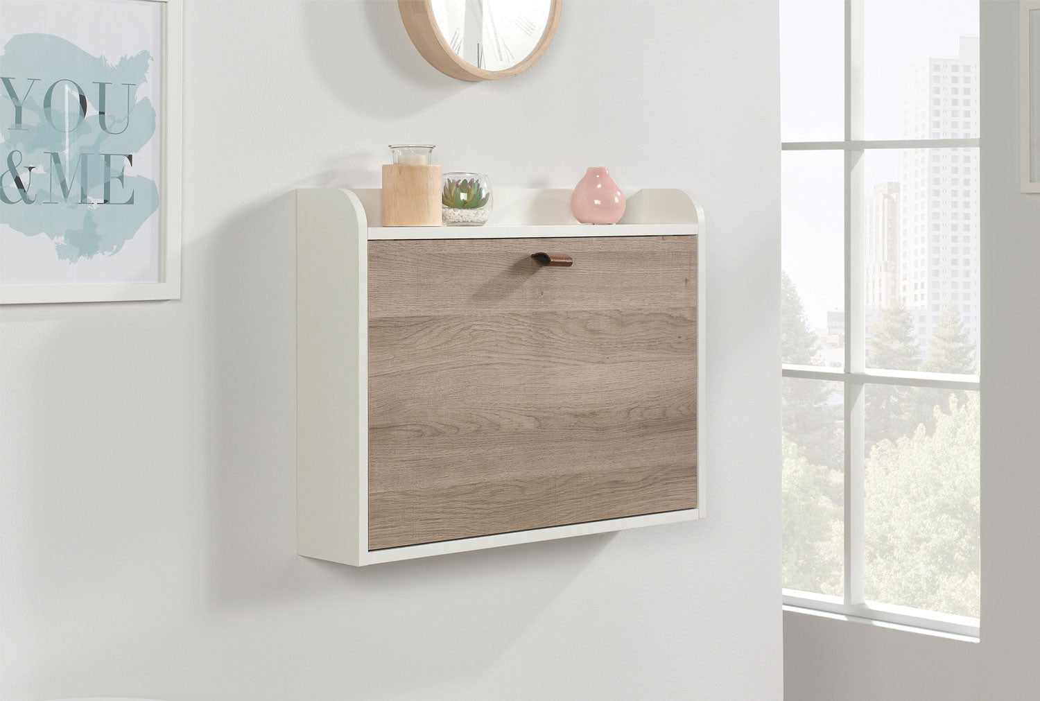 Lilo Floating Desk - White & Sky Oak