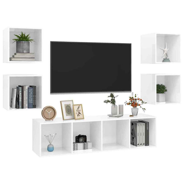 Gabar Floating TV Unit White Gloss Floating TV Units Floating TV
