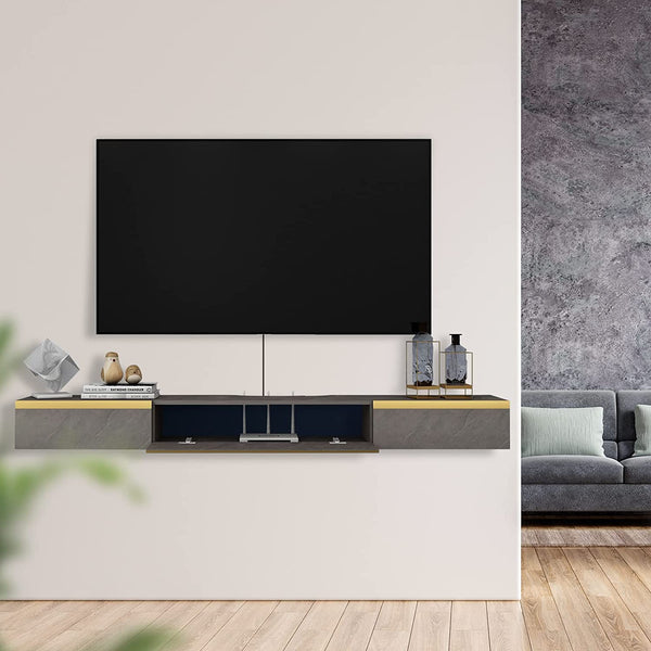 Blake Floating TV Unit for TVs up to 75" Dark Grey Floating TV