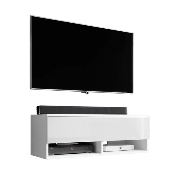 Affric Floating TV Unit for TVs up to 46" White Matt & White Gloss Floating TV Units