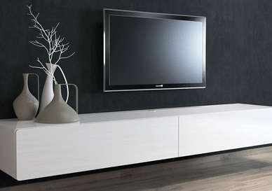 Large floating shop tv unit