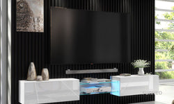 Lucas Floating TV Unit for TVs up to 88" - White Gloss