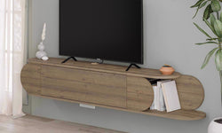 Aram Floating TV Unit for TVs up to 75" - Dark Oak