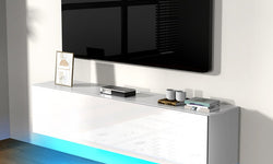 Siras Floating TV Unit for TVs up to 65" - White High Gloss