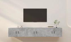 Tory Floating TV Unit for TVs up to 88" - Grey Sonoma (Set of 3)