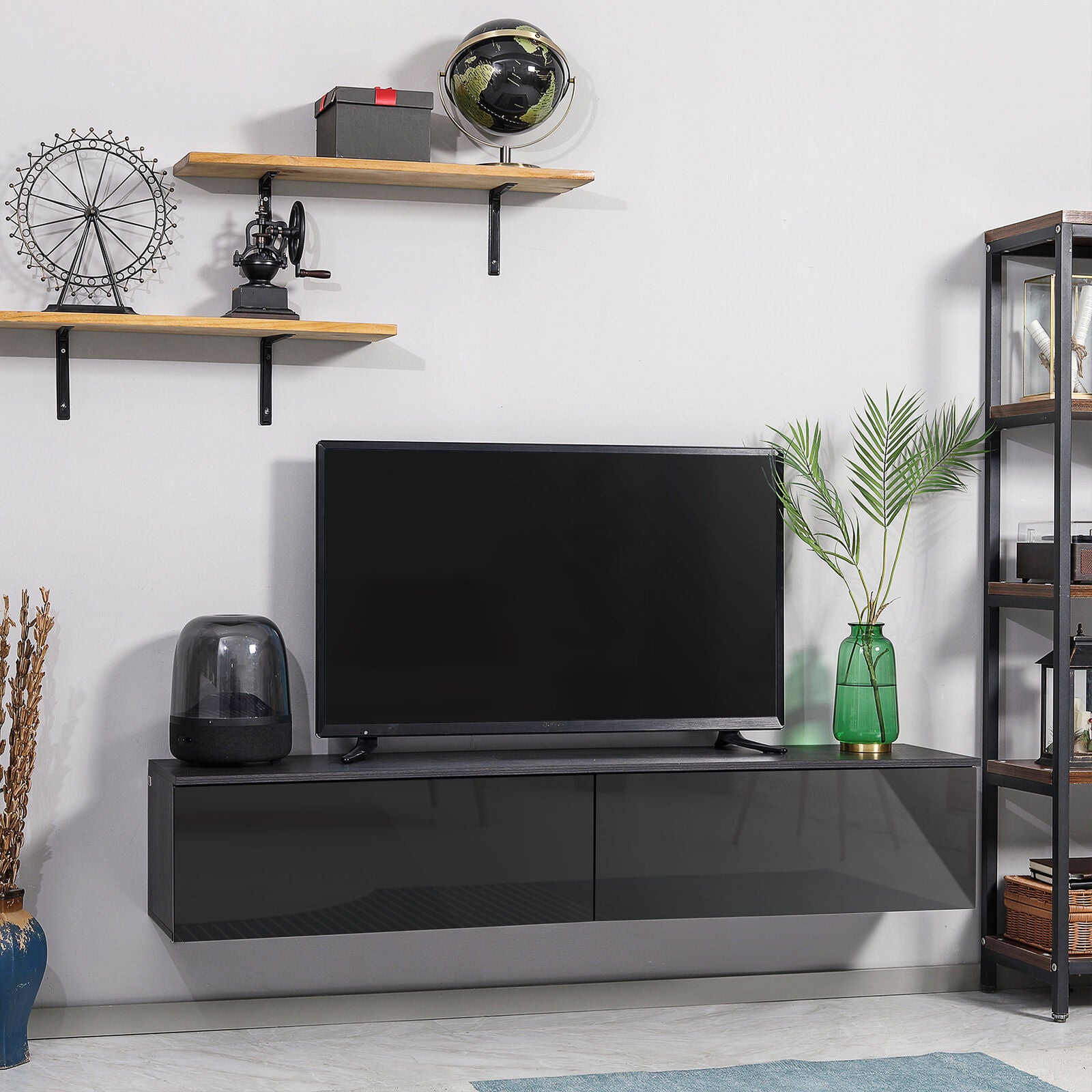 Enzo Floating TV Unit for TVs up to 70 Black Gloss Floating TV Units Floating TV Units