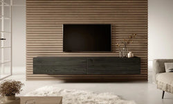 Ayla Floating TV Unit for TVs up to 88" - Black Ash