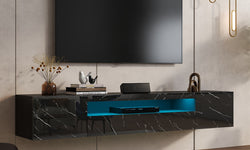 Casarini Floating TV Unit for TVs up to 75" - Black Marbling