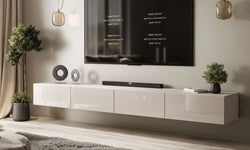 Damas TV Stand for TVs up to 78" - Glossy White