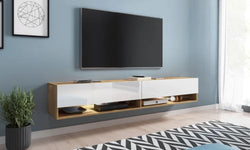 Wannea Floating TV Unit for TVs up to 75" - Natural & White