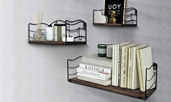 Crutus Floating Wall Shelf - Black & Brown