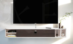 Lambeth Floating TV Unit for TVs up to 55" - Grey & White