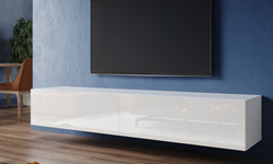 Jusko Floating TV Unit for TVs up to 65" - White High Gloss