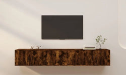 Tory Floating TV Unit for TVs up to 88" -  Smoked Oak (Set of 3)