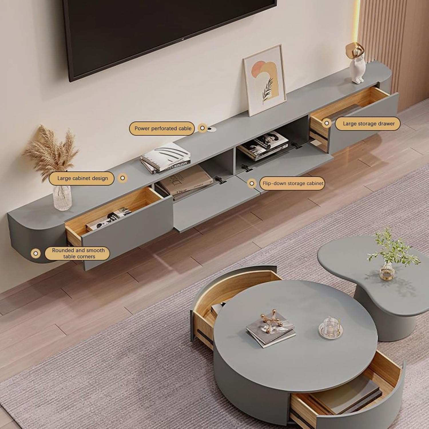 Holden Floating TV Unit for TVs up to 65