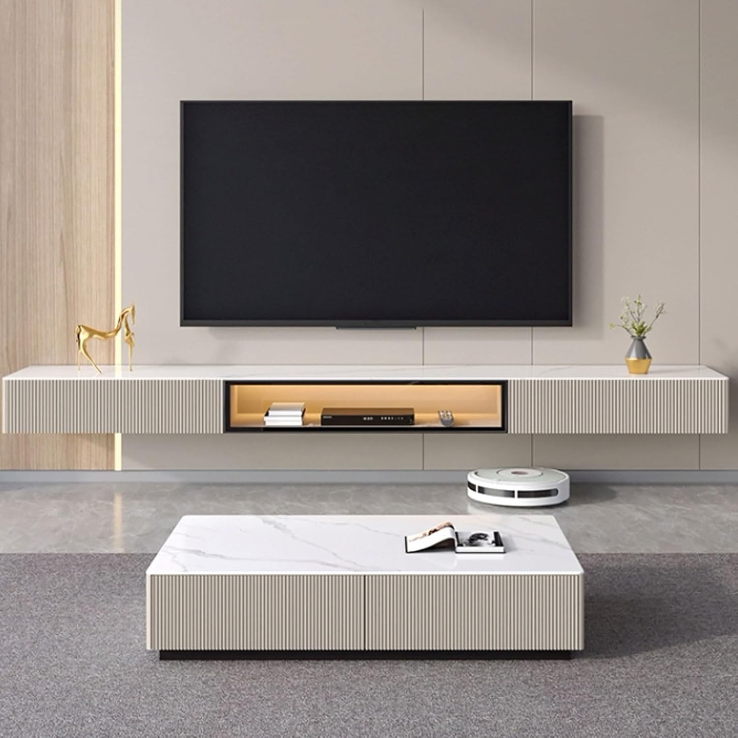 Floating Box Unit Fallon Floating TV Unit for TVs up to 88