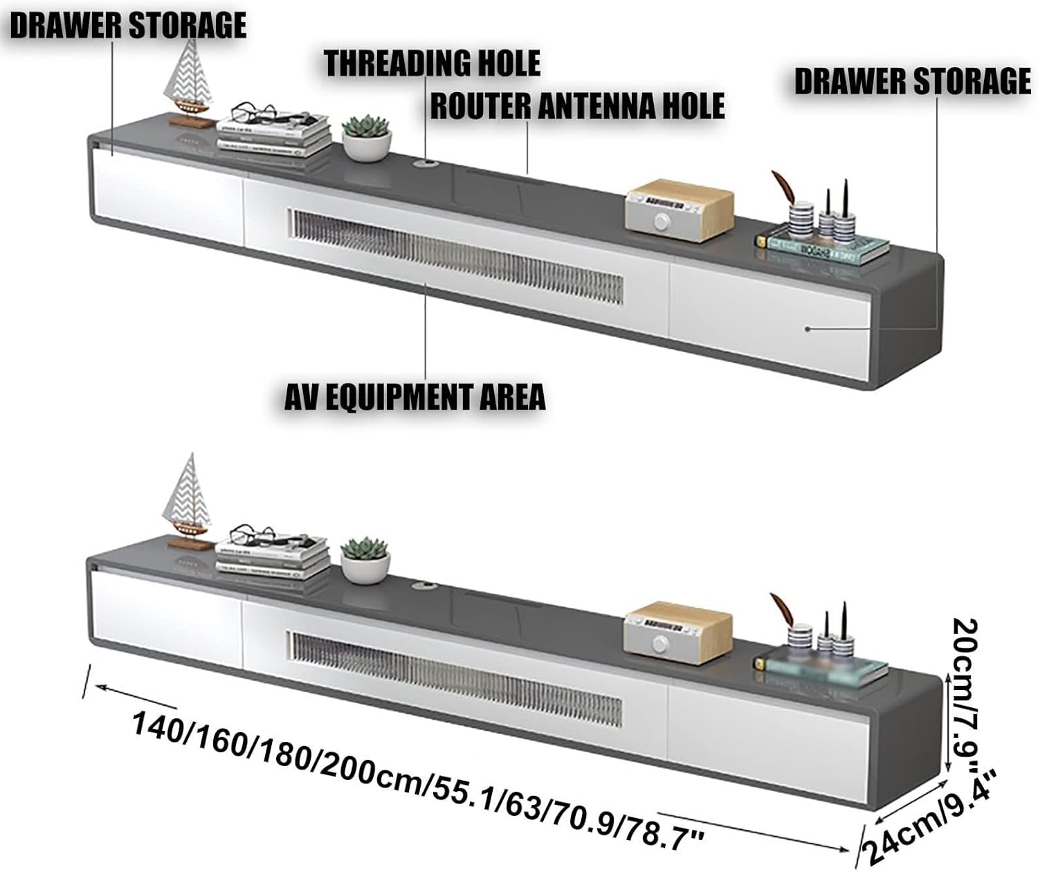 Trevor Floating TV Unit for TVs up to 75