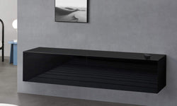 Marley Wall-Mounted TV Unit for TVs up to 65'' - Black High Gloss