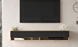 Carmelle 180 cm Floating TV Unit for TVs up to 75'' - Oak/Black