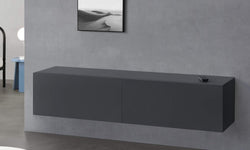 Marley Wall-Mounted TV Unit for TVs up to 65'' - Dark Grey Matt