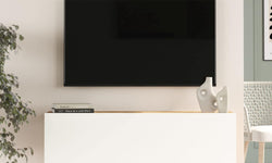 Louie 100cm Floating TV unit for TVs up to 50'' - Rustic Oak/White