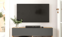 Carmelle 100 cm Floating TV Unit for TVs up to 50'' - Rustic Oak/Anthracite
