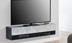 Morgan Floating TV Unit for TVs up to 50'' - Black/Concrete Look