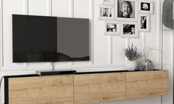 Jazz Floating TV Cabinet for TVs up to 75'' - Black / Oak