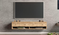 Carmelle 140 cm Floating TV Unit for TVs up to 65'' - Rustic Oak