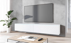Esnyr Modern Wood Wall-Mount TV Cabinet for TVs up to 78'' - White