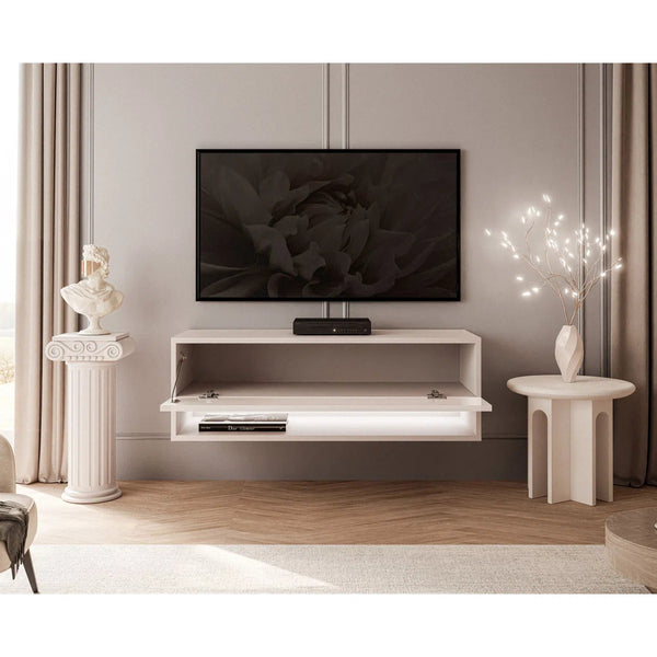 Cyril Aesthetic TV Stand for TVs up to 40''- High-Gloss Cashmere ...