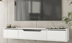 Evette Wall-Mounted TV Unit for TVs up to 80''- White