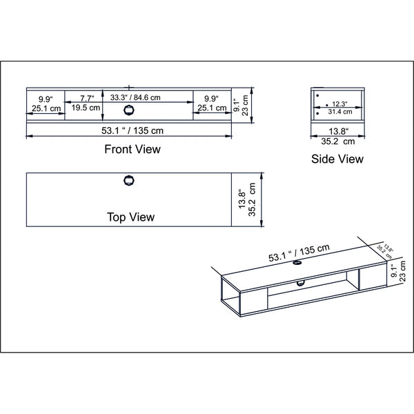 Cecil Mounted Media Console for TVs up to 70