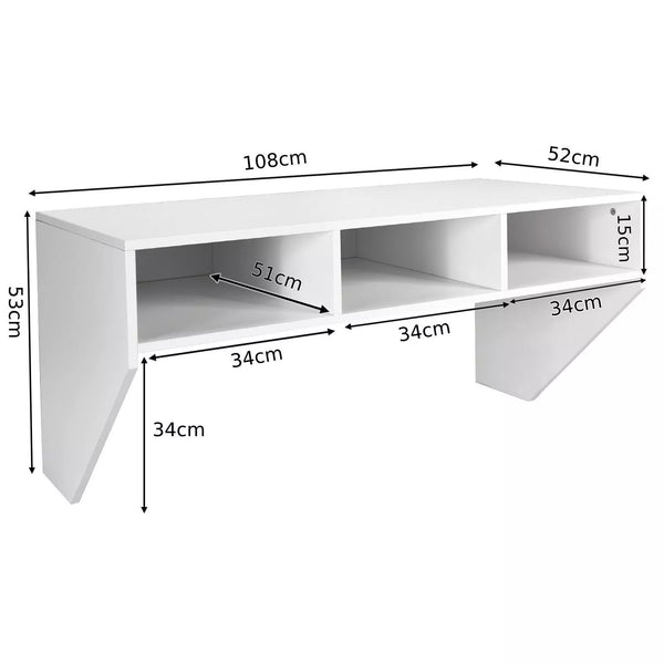 Medina Floating Desk White Floating TV Units Floating TV Units