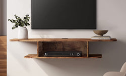 Camare Floating TV Unit for TVs up to 46" - Rustic Brown