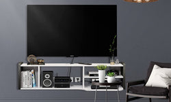 Ezra Floating TV Unit for TVs up to 60" - Grey & White