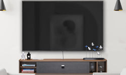 Lambeth Floating TV Unit for TVs up to 55" - Dark Brown