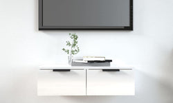 Remi Floating TV Unit for TVs up to 46" - High Gloss White