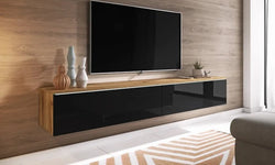 Beeching Floating TV Unit for TVs up to 75" - Wotan & Black