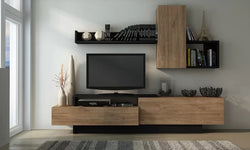 Sellar Entertainment TV Wall Unit for TVs up to 55"  - Golden Oak