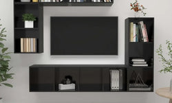 Gilly Entertainment TV Wall Unit for TVs up to 65" - High Gloss Black