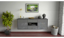 Ira Floating TV Unit for TVs up to 60" - High Gloss Grey